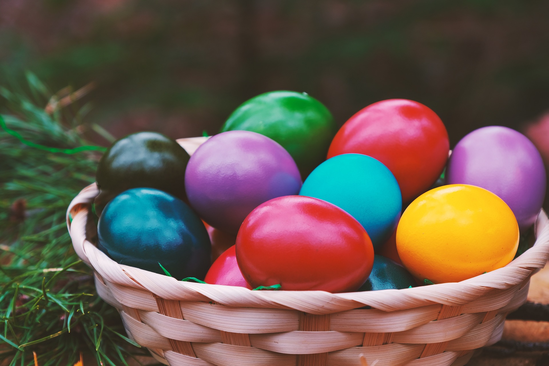 Colorful Easter basket